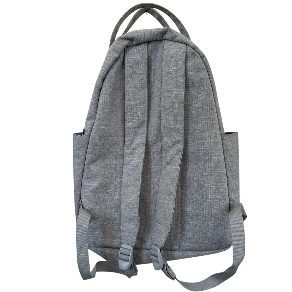 Herschel Supply Co Nova Backpack‎ Gray Canvas Gold Zip Red Stripe Lining 16”x12”